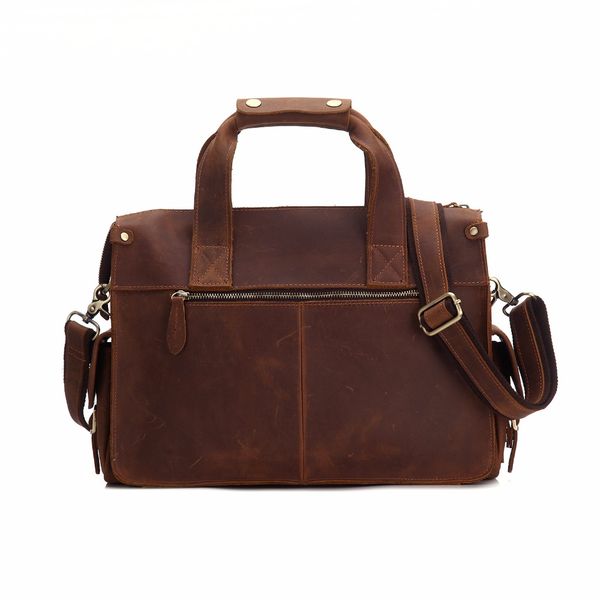 

man single shoulder handbag crazy horse skin retro leather
