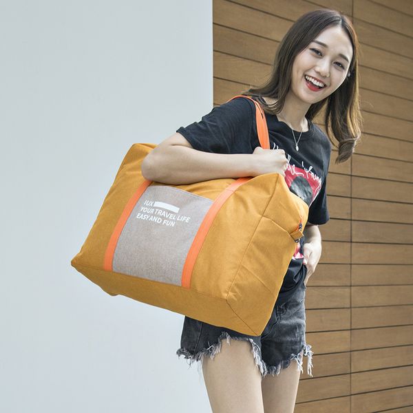 

big capacity women travel bag nylon waterproof handbag folding travel luggage bags for men packing cubes organizer