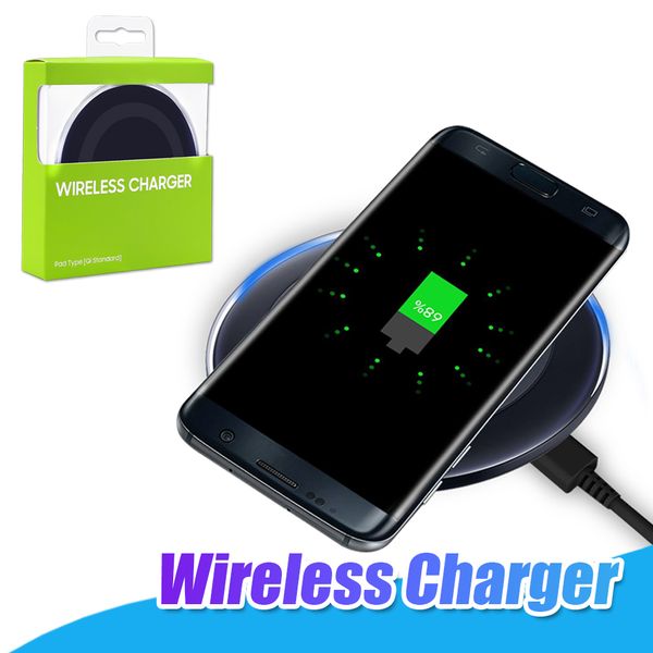 

for samsung qi wireless charger pad for iphone x samsung s6 edge s8 note 8 compatible qi-enabled smartphones charging pad with retail box