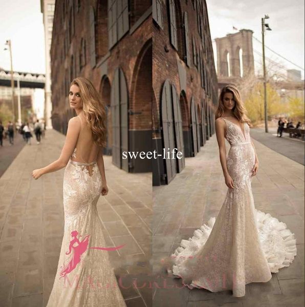 

berta wedding dress collection 2020 nigerian lace styles mermaid backless beach adoration bride sheer neck custom made bridal gowns, White