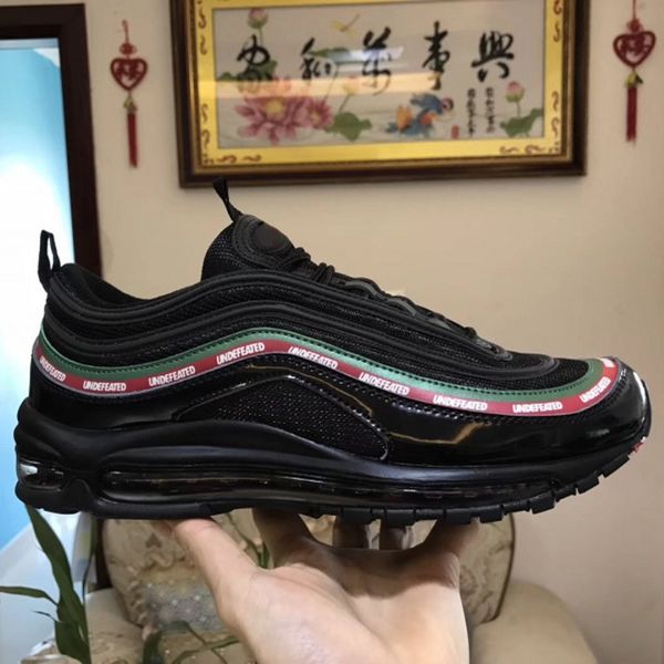 

new design 97 striped black orange pure white leather casual running for mens women shoes sports 97s sneakers size 36-45, White;red