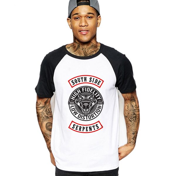 

riverdale serpents t shirt man summer south side serpents t-shirt cartoon snake short sleeve tees, White;black