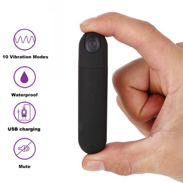 Wiederaufladbarer starker USB-Vibrator für Sexprodukte für Erwachsene, 10-Gang-vibrierender Mini-Kugelform-wasserdichter Vibrator G-Punkt-Stimulator Y18110803