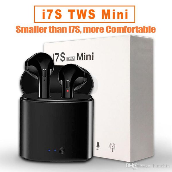 

i7s mini tws wireless earbuds earphones not air pods headset with charging box for iphone x android with retail package pk airpods