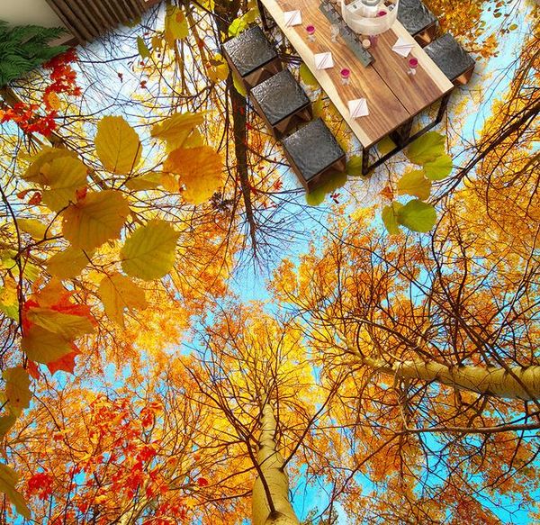 

3d floor covering autumn trees woods 3d floor to floor painted tiles vinyl flooring bathroom