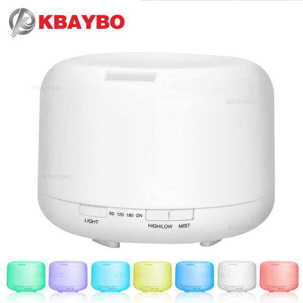 

500ml aromatherapy essential oil diffuser ultrasonic air humidifier with 4 timer settings 7 led color changing lamps, 10 hours