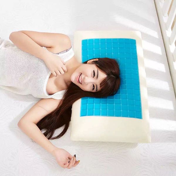 

memory foam pillow white bed pillow travel neck pillows health care cooling gel washable orthopedic cervical vertebra bedding