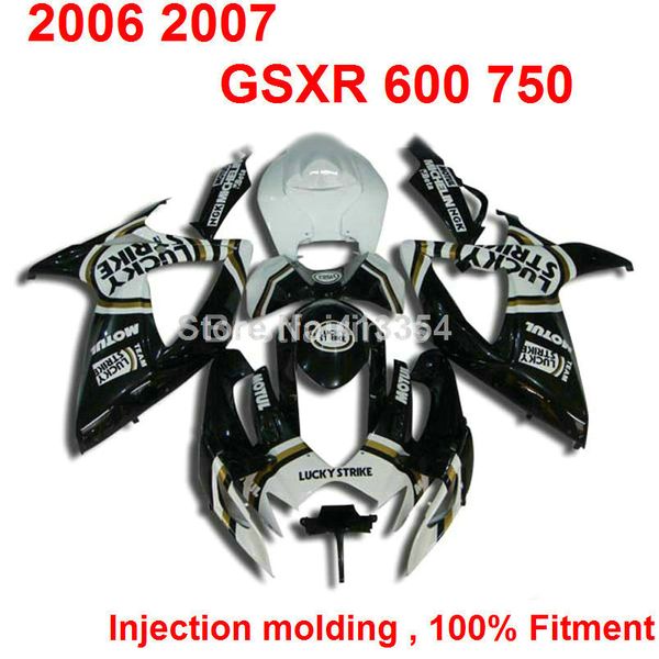 

injection molding fairing kit for suzuki gsxr600 gsxr750 2006 2007 white black gsxr 600 750 06 07 ca18
