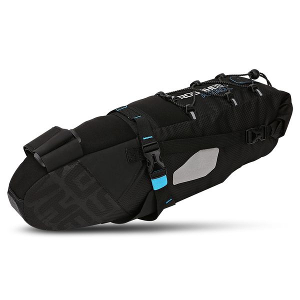 

roswheel 131372 water-resistant 10l bike tail bag bicycle rear pack 3 - 10l adjustable capacity quick-release design