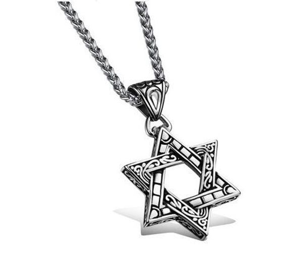 

hexagram pendant necklace star charms necklaceslong chain necklace, Silver