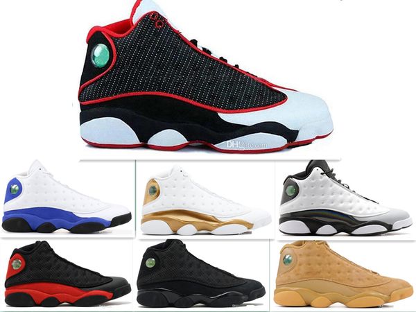 

оптовая 13 13s мужские баскетбольные кеды phantom blue bordeaux flints чикаго bred dmp пшеница оливковый кот черный размер мужчины, Black