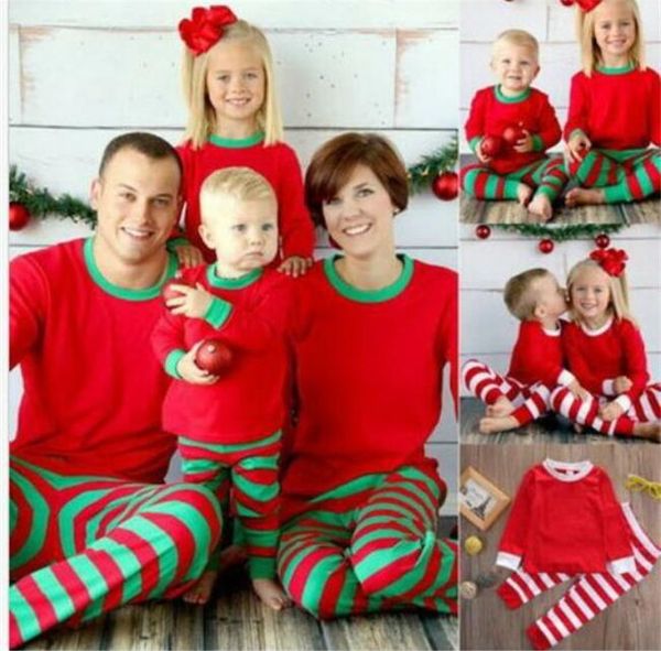 

10pcs xmas дети взрослых семья matching рождество deer полосатой пижаме sleepwear ночное пижама bedgown sleepcoat nighty y258, White