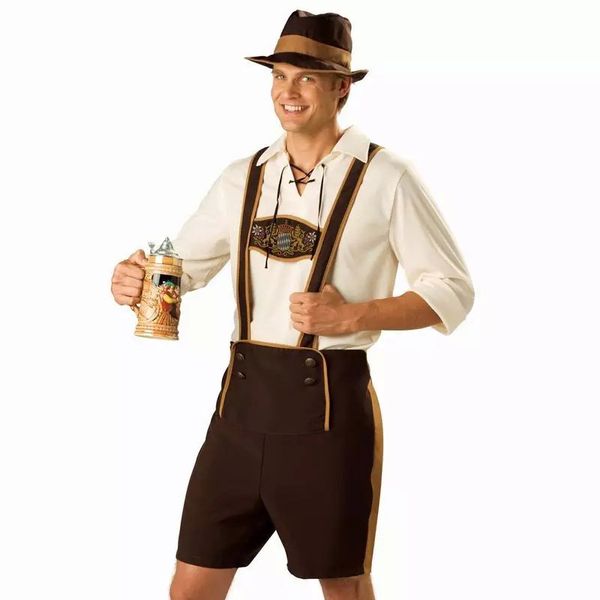 

german beer plus size oktoberfest costume bavarian octoberfest german festival beer cosplay halloween costumes for men adult, Black;red