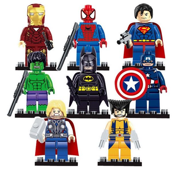 

Avengers super hero Mini Figures blocks Batman Logan Thor superman Hulk Building Blocks Sets Kids toy Bricks