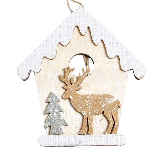

xmas decoration wooden christmas cabin pendant accessories home patry christmas tree decorative 60*12cm enfeites para casa@yl