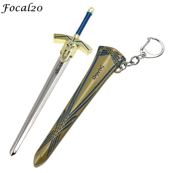 

focal20 trendy fate stay night saber sword key chains male japanese anime men key chains jewelry, Silver