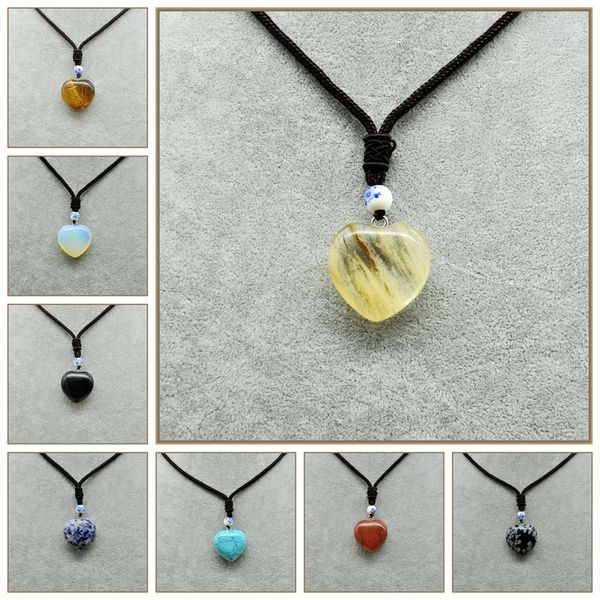 

yumten heart-shaped pendant sweater chain joya perla colar masculino charms peridot female accessories birthday present happy, Silver