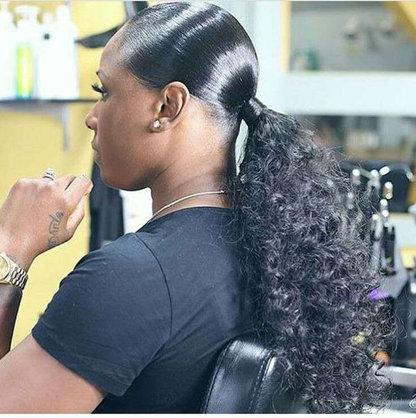 

120h kinky ponytail brazilian human hair drawstring ponytail clip in hair extensions natural color remy puff kinky curl pony tail products, Black