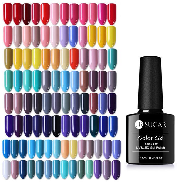 

ur sugar 7.5ml pure color gel nail polish glitter soak off uv gel varnish semi-permanent long lasting enamel polish lacquer