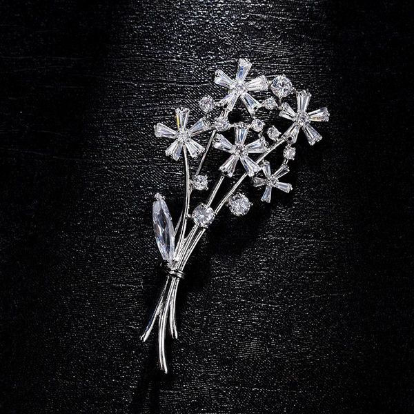 

red trees brand box package classic flower brooch for women wedding dress accessories fashion pins and brooches jewelry, Slivery;golden