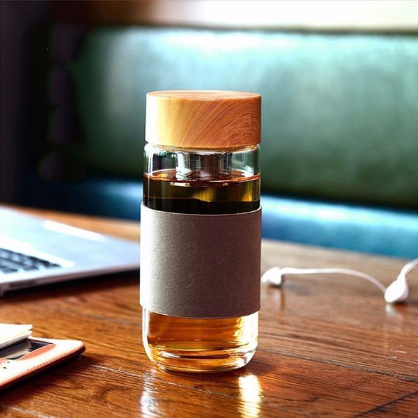 

стеклянная бутылка воды с чаем infuser ситечко термостойкий европейский стиль 400 мл стеклянный фильтр путешествия автомобилей офис питьевой