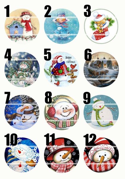 

handmade 10mm~40mm colorful picture christmas round glass cabochons for necklace decoration and phone chain accessaries60/pcs(1
