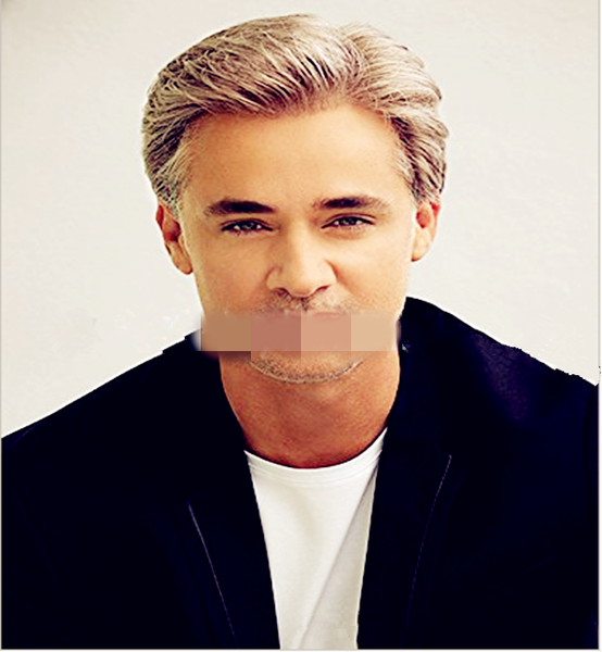

2018 male short straight full synthetic for hair color gray short curly hair set trend short hair head set hairpiece, Black