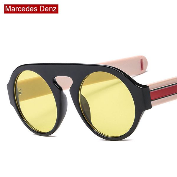 

2018 ladies round sunglasses personalized fashion trend retro driving tourist sun glasses female brand designer fashion eyewear, White;black