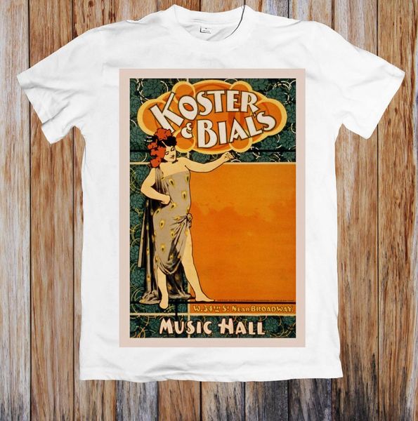 

koster bial's vintage retro music hall poster t-shirt, White;black