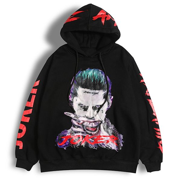 

sweatshirts casual hoodies pullover printing 3d hop hip hoodies joker fleece hooded streetwear fashion winter men gudtx, Black