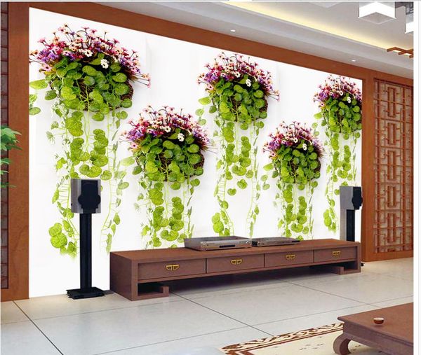 

custom any size mural wallpaper 3 d flower vine the taste of summer contracted setting wall
