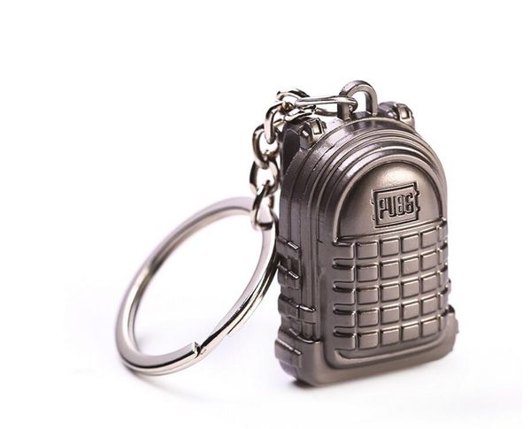 

gunblack pubg special corps level 3 25pcs helmet + 25pcs backpack keychain openable key ring key holder alloy helmet keyrings, Silver