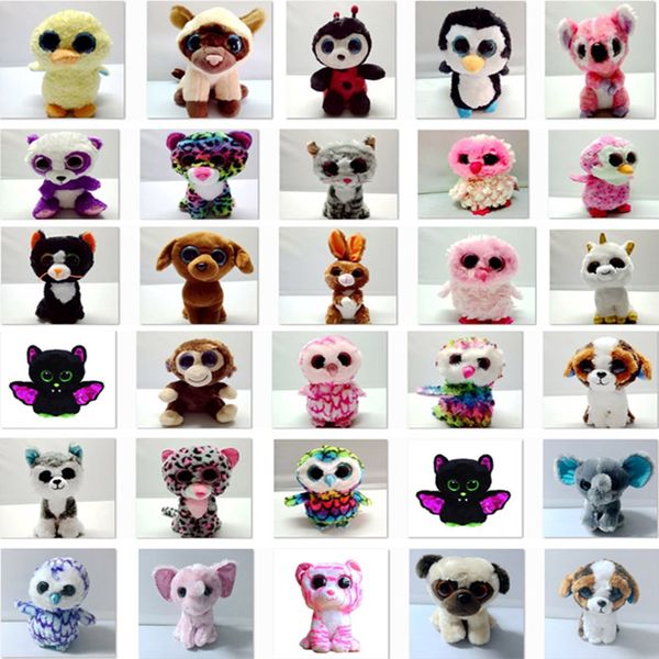 

30 design 15cm beanie boos plush stuffed toys big eyes animals soft dolls toys for kids baby children xmas birthday gifts ty7-414