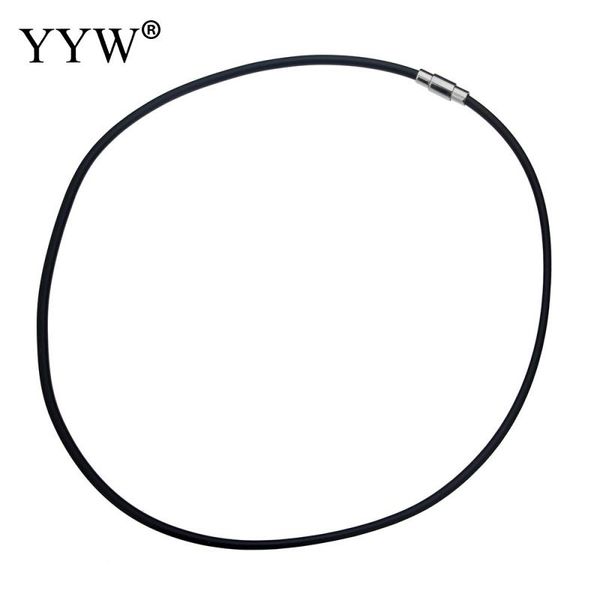 

whole sale10pcs/lot punk cool black men/women rubber necklace cord with brass magnetic clasp 16x5.5x6mm length:approx 18.5 inch, Silver