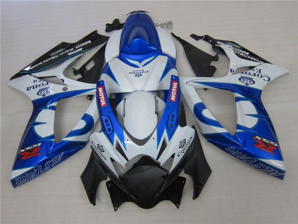 kit de moldagem por injeção preto, branco, azul Alstare Corona carenagem para SUZUKI 2006 2007 GSXR 600 750 K6 GSXR600 GSXR750 06 07 carroçaria FG56