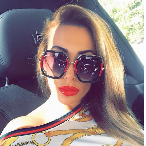 

2018 square luxury sun glasses brand designer ladies oversized crystal pink sunglasses women big mirror glasses for female uv400, White;black