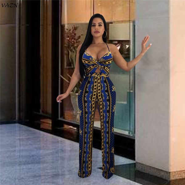 

vazn special design 2018 new popular style women jumpsuit print strapless v-neck backless bodycon romper ys118, Black;white