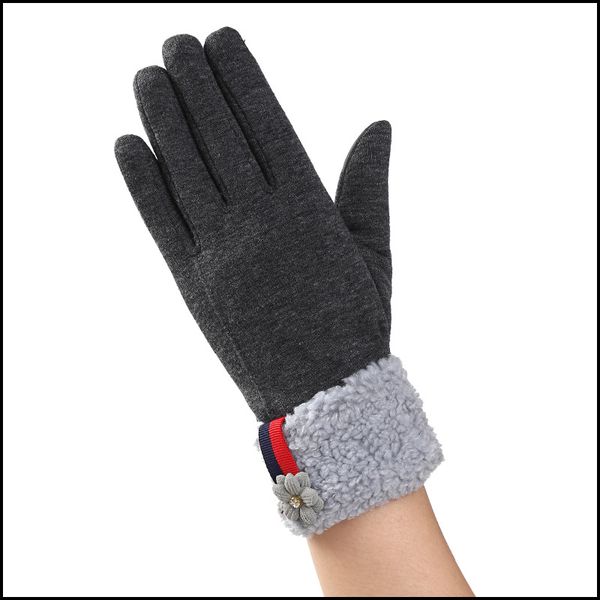 

non-inverted women high business velvet snow gloves winter thicken gloves male warm quality women mitten 2018 new autumn solid, Blue;gray