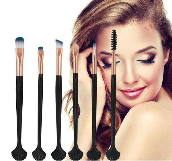 6pcs Shell Olhos Makeup Brushes Set Fundação Blending Pinceis De Maquiagem cosmética profissional Make Up Tools