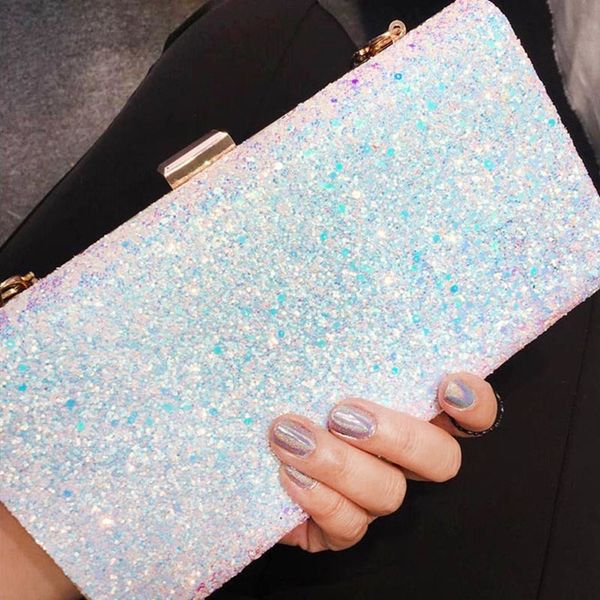 

fashion lady shinning glitter women's clutch sequins star evening pouch shoulder handbag messenger flap party bags purse ba149 d1811010