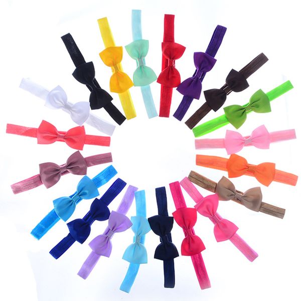 

10pcs /lot candy color kids bow headband ribbon bows with thin hairband newborn pgraphy props girls bow tiara headwrap, Slivery;white