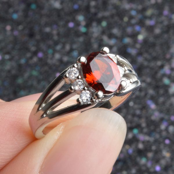 

red diamond zircon accessories women's rings selling in europe and america, Golden;silver