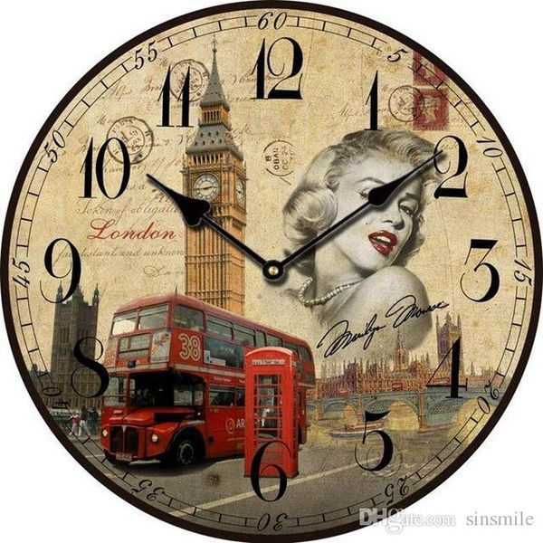 Whole Big Ben Large Decorative Wall Clocks London Modern Design Vintage Antique Wooden Clock On The Home Decor Wood