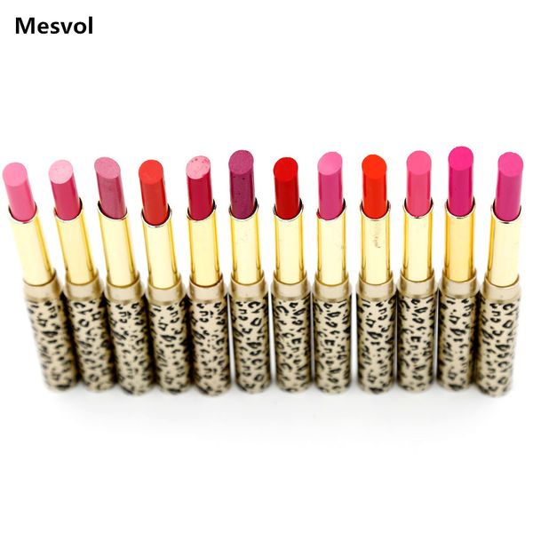 

lipsticks makeup lot fashion leopard 12 pcs 12 colors red lip stick set p8505
