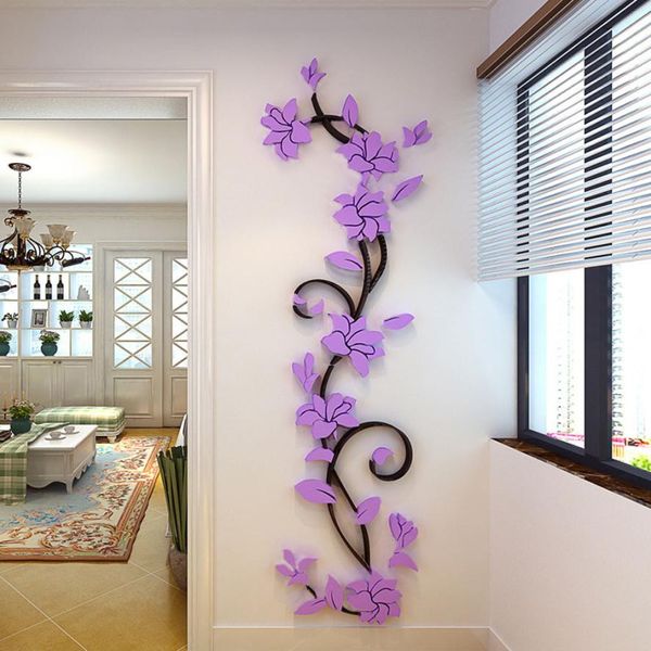 DIY 3D Moderno lindo acrílico acrílico Crystal Wall adesivos de parede