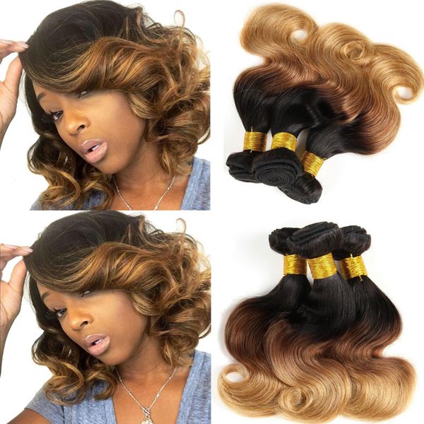 Fashion Style Brazilian Body Wave Virgin Hair Bundles Honey Blonde