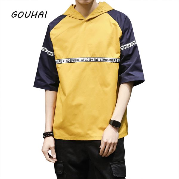 

2018 fashion brand t shirts men cotton short sleeve funny hip hop man t-shirt hooded plus size summer clothing men tshirt, White;black