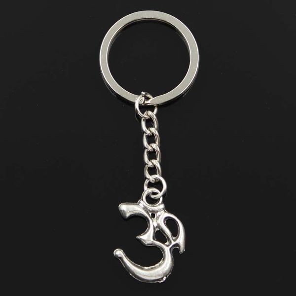 

fashion yoga om 28*22mm pendant 30mm key ring metal chain silver men car gift souvenirs keychain dropshipping