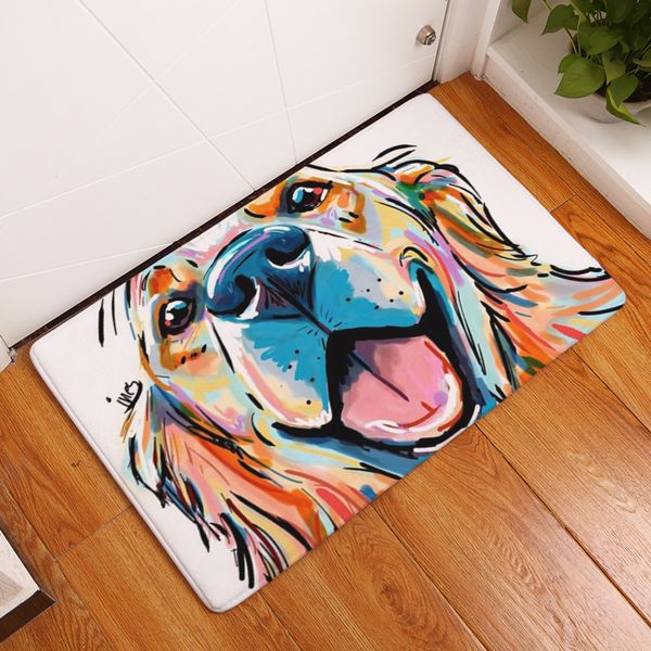 

new anti-slip carpets pet dog print mats bathroom floor kitchen rugs 40x60 50x80 cm