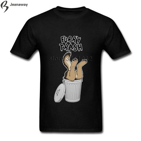 

hip hop furry trash german shepherd man's tee o-collar 100% cotton short sleeve men tshirt hip hop tshirt, White;black